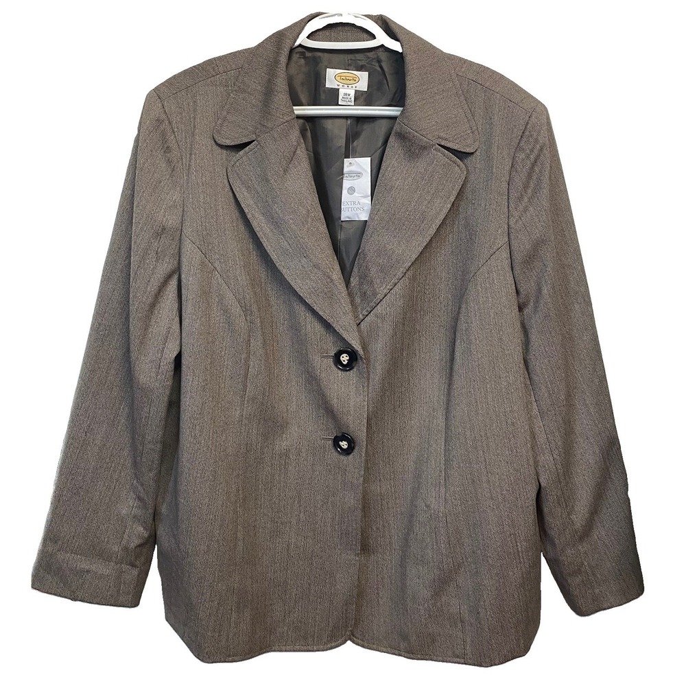 Talbots Women 100% Wool Brown Blazer Coordinate Suit Jacket 18W NWT MSP $244